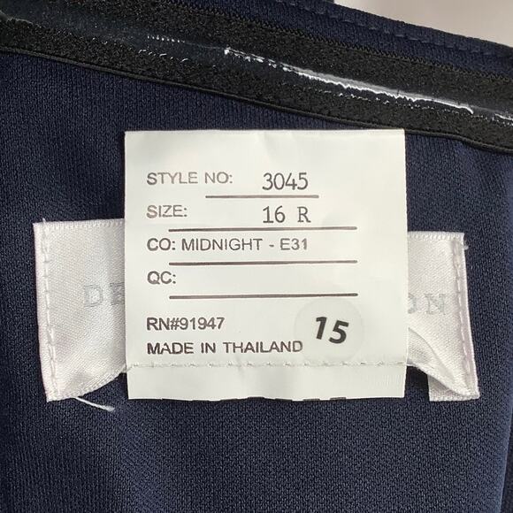 NEW! Dessy Collection Size 16 Spaghetti Strap Jumpsuit Midnight $263 msrp J1-15 - Picture 6 of 9